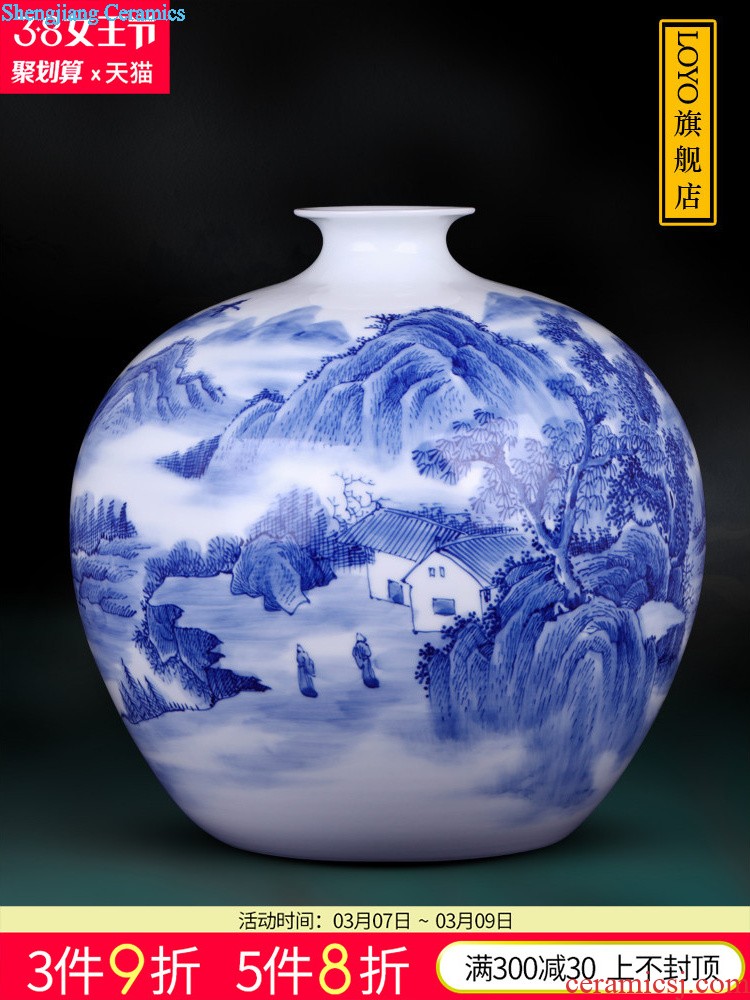 Jingdezhen enamel pottery and porcelain vases, flower arrangement of Chinese style household act the role ofing is tasted the sitting room TV ark place wedding gift