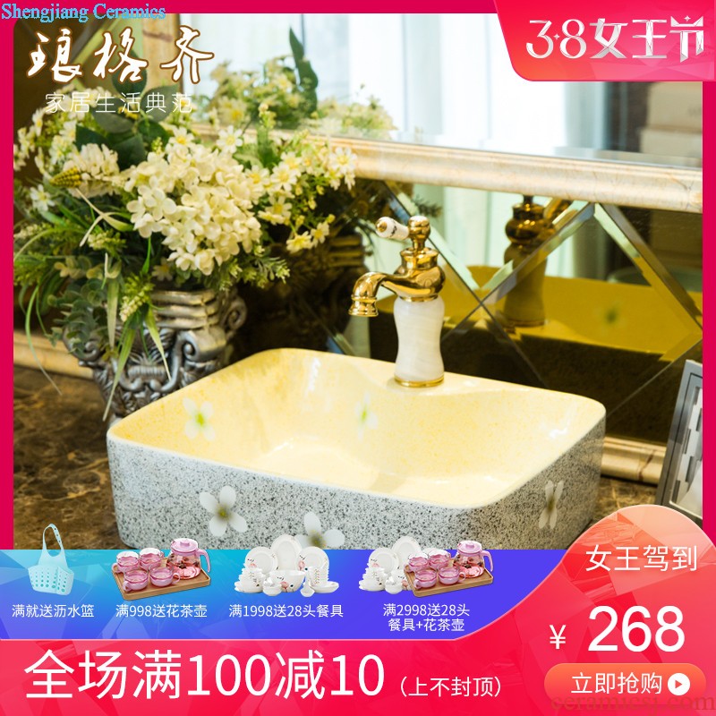 Koh larn neat square stage basin sink ceramic lavatory art to toilet stage basin of the basin that wash a face carved lobule