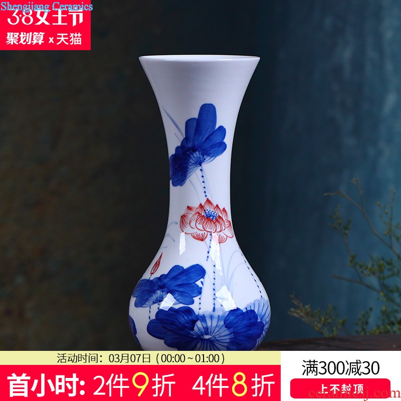 Jingdezhen ceramics Hand-painted scenery mei bottles of blue and white porcelain vase New Chinese flower arranging furnishing articles sitting room adornment