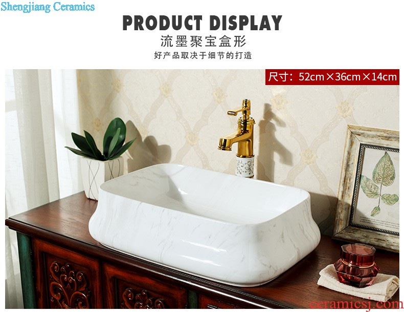 Koh larn, qi ceramic art basin on its oval sink european-style bathroom sinks marble basin