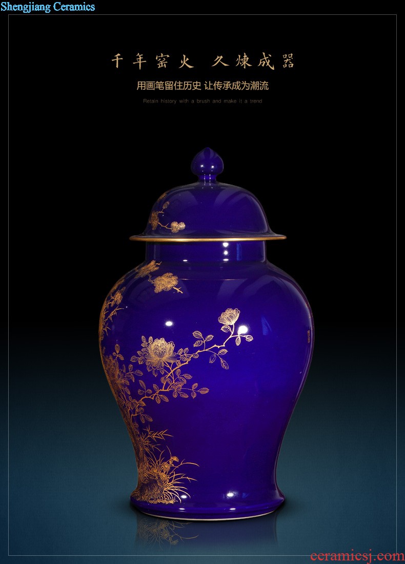 Jingdezhen ceramics furnishing articles hand-painted one hundred good vase sitting room of Chinese style household adornment wedding gift