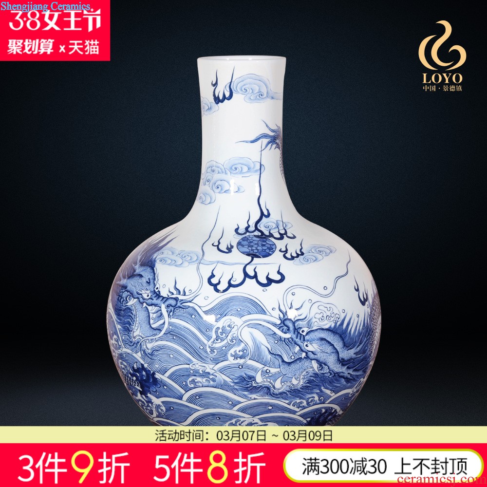 Jingdezhen ceramics powder enamel antique flower vase the celestial sphere sitting room of Chinese style household flower arranging jewelry collection furnishing articles