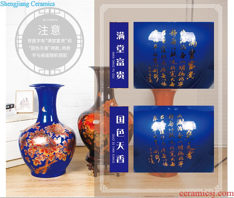 Jingdezhen ceramic antique color ink famous hand-painted vases bonanza Chinese style home sitting room adornment is placed