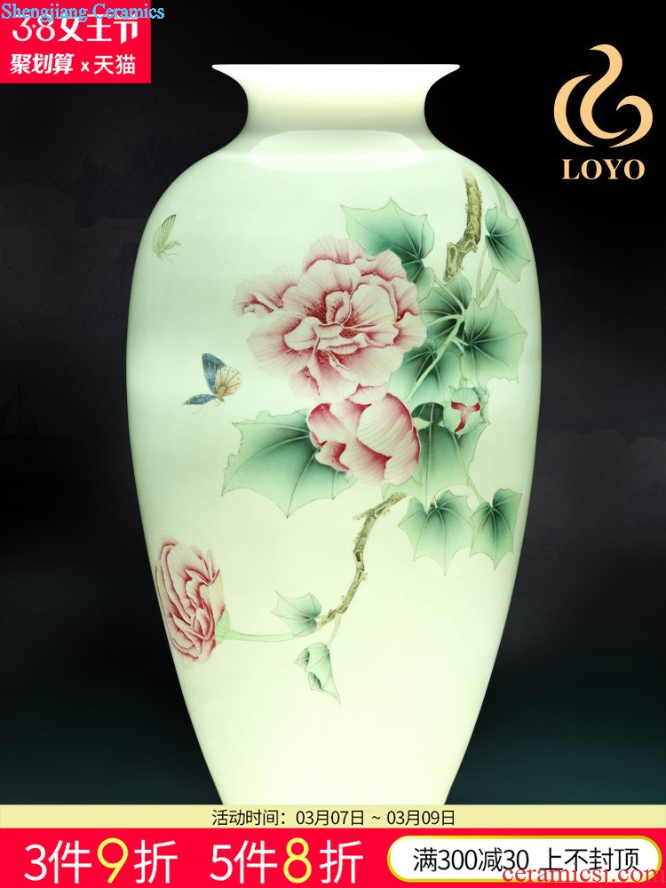 Jingdezhen ceramics furnishing articles hand draw all the best vase Chinese style household living room TV cabinet decoration decoration