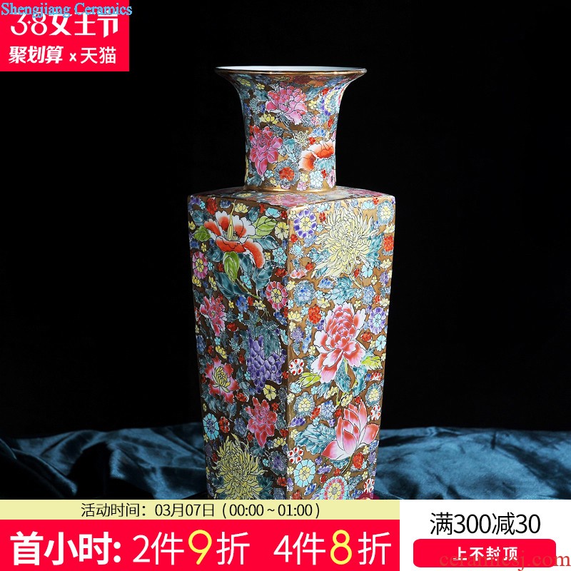 Jingdezhen ceramics China red f egg vase furnishing articles fortune Chinese style decorates sitting room office furnishing articles