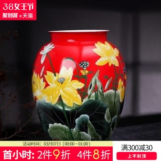 Jingdezhen ceramic thin foetus vase furnishing articles hand-painted pastel in successive years New Chinese style new opening decorations