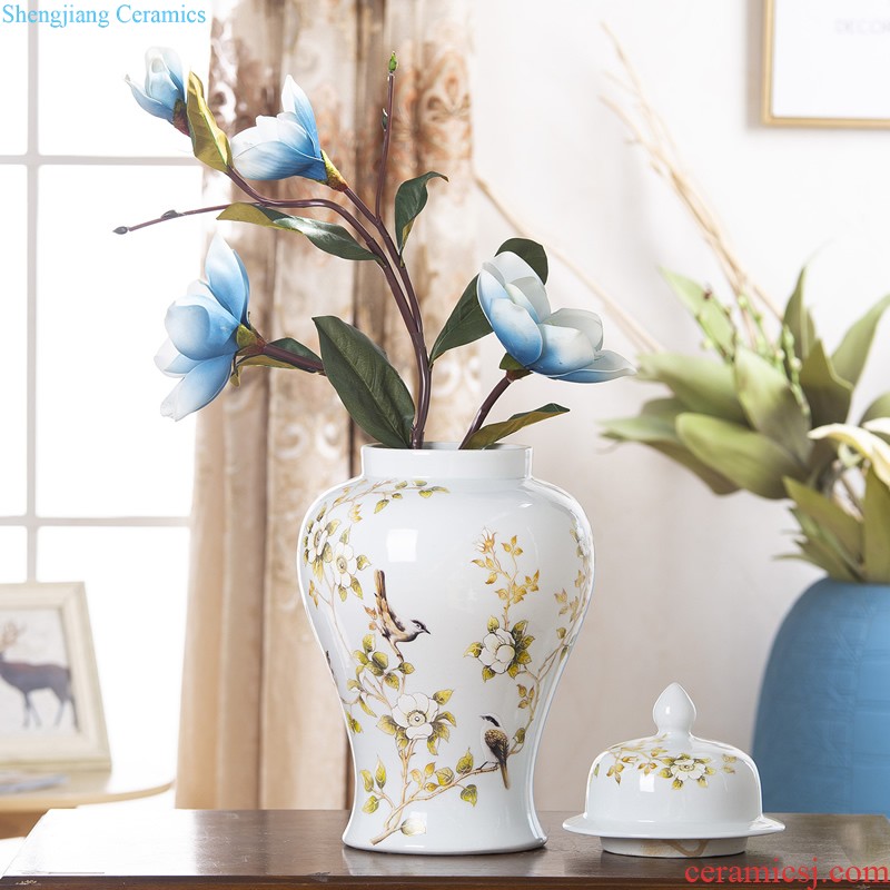 Jingdezhen ceramic vase furnishing articles Nordic light luxury porcelain storage tank sitting room porch household soft adornment arranging flowers