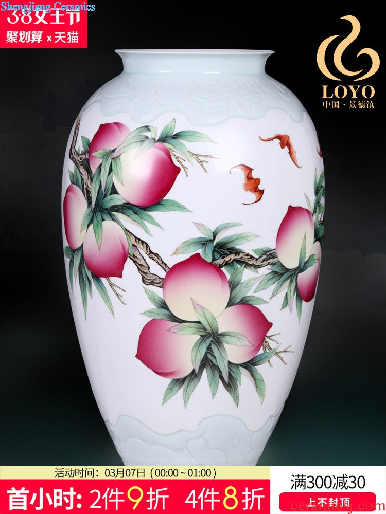 New Chinese style creative ceramic flower receptacle Jingdezhen vase place to live in the living room table fashion decorative arts and crafts