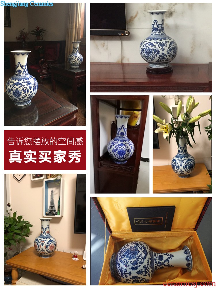 New Chinese style household flower arrangement sitting room adornment of jingdezhen ceramics vase household hydroponic furnishing articles TV ark