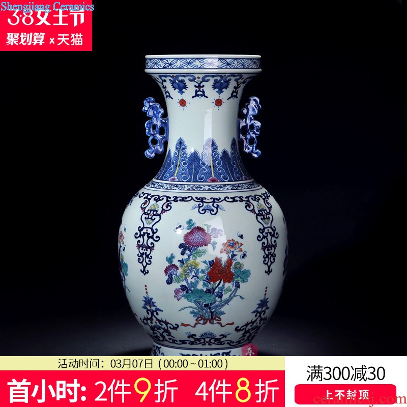 Jingdezhen porcelain Ceramic vase hand-painted porcelain youligong virtuous Chinese handicraft furnishing articles in the living room