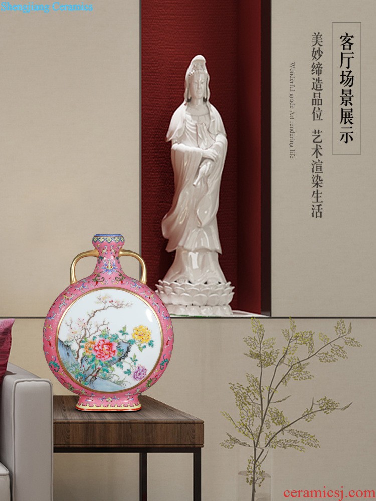 Jingdezhen ceramics antique blue paint dragon emperor qianlong offering mei bottle vases, flower arrangement sitting room adornment is placed