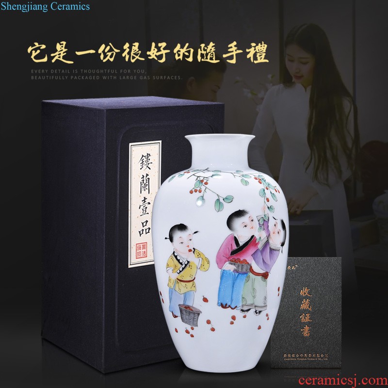 Jingdezhen ceramic furnishing articles hand-painted vases, flower arranging new Chinese TV ark of contemporary sitting room adornment handicraft furnishing articles