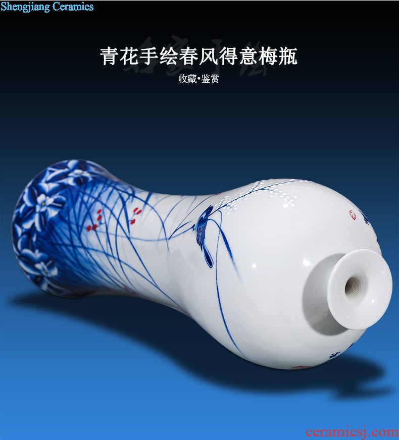 New Chinese style hand-painted vases furnishing articles color ink landscape after classical household three-piece adornment flower arranging jingdezhen ceramics