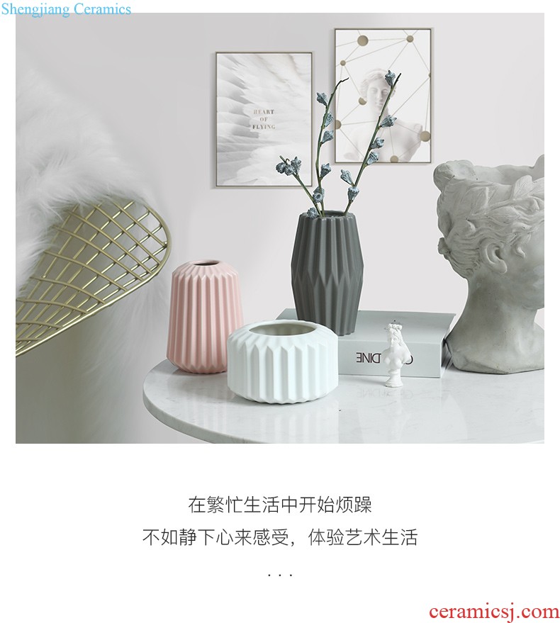 Nordic ins creative wine wind household decorative vase furnishing articles furnishing articles restaurant table dry flower arranging flowers ceramic vase