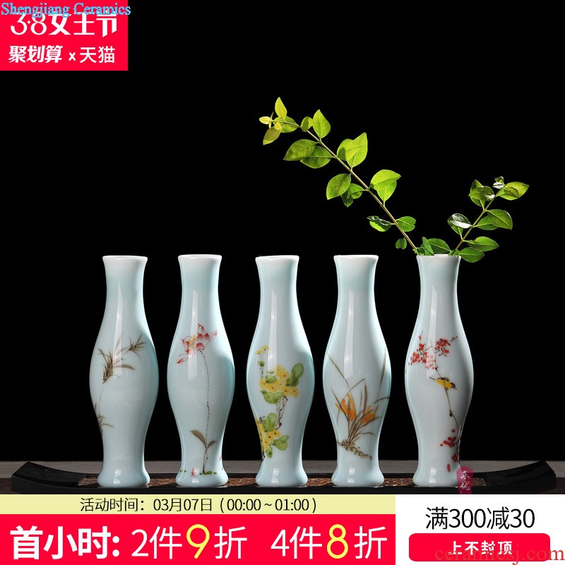 Jingdezhen ceramics fashion classic bone porcelain paint peony hang dish home rich ancient frame work