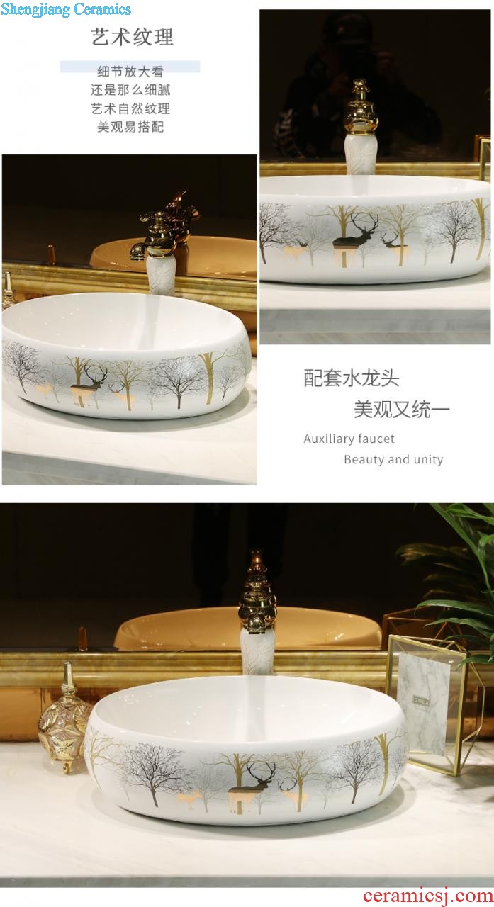 Wash basin ceramic toilet lavatory art stage fangyuan diamonds lavabo mesa household butterfly