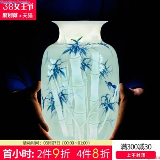 Jingdezhen ceramics vase Hand painted blue and white porcelain chun connect FuXin Chinese style decoration crafts are sitting room