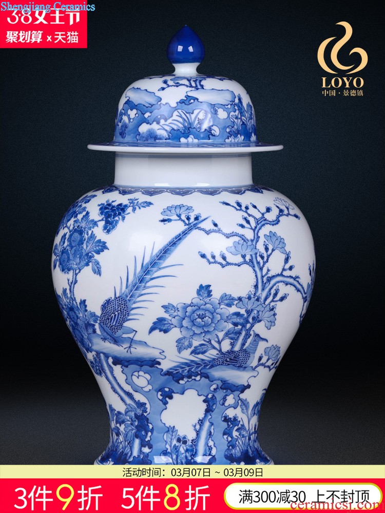 Hand blue and white porcelain of jingdezhen ceramic floret bottle of flower Contemporary and fashionable household decoration crafts are sitting room