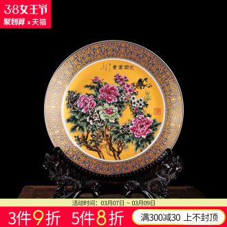 Jingdezhen ceramics furnishing articles Hand painted exquisite thin body porcelain bamboo report peaceful flower implement Chinese style living room decoration decoration