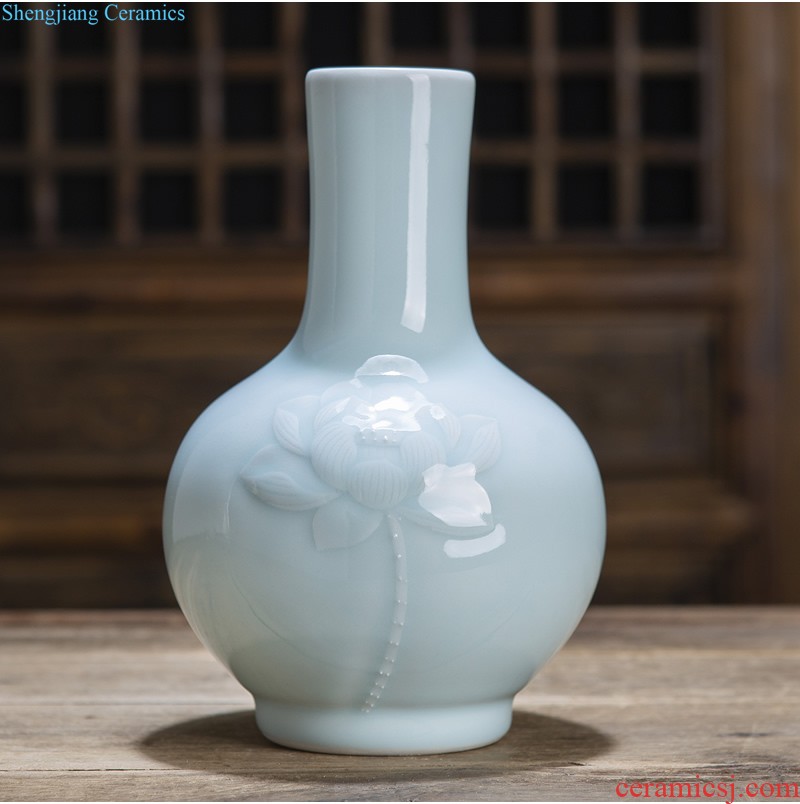 Jingdezhen ceramic vases, flower arrangement sitting room adornment cover Chinese style tea pot general barrel can of China