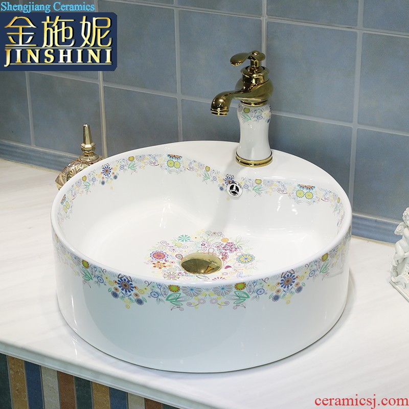 Ceramic face basin stage basin Lavabo square the pool that wash a face wash basin bathroom home art POTS of flowers and birds