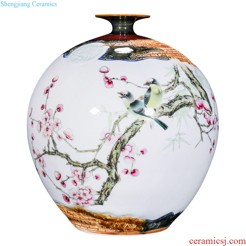 Jingdezhen ceramics hand-painted antique painting of flowers and Chinese style adornment bedroom living room table flower arranging new Chinese style furnishing articles