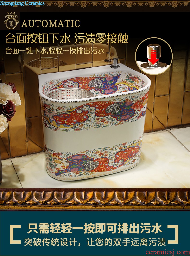 European square stage basin oval ceramic household lavatory basin sink sink art basin