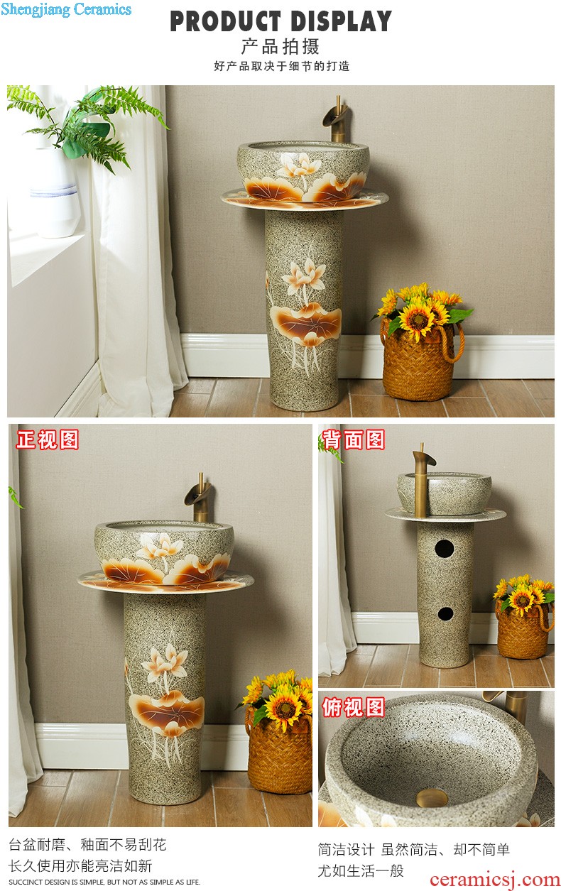 Koh larn, qi ceramic floor pillar basin pillar type lavatory toilet lavabo balcony one-piece basin