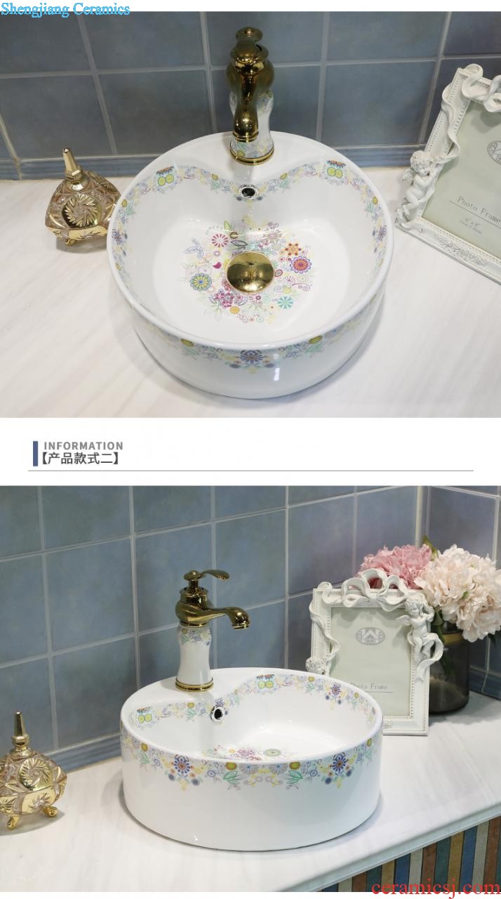 Ceramic face basin stage basin Lavabo square the pool that wash a face wash basin bathroom home art POTS of flowers and birds