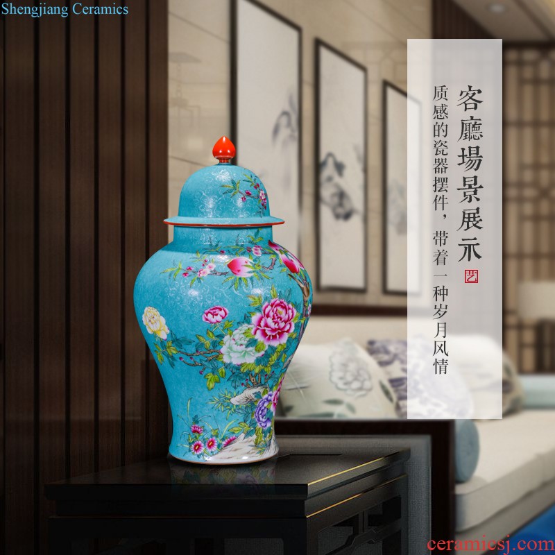 Jingdezhen ceramics furnishing articles hand-painted crane life of flower arranging big vase gift of new Chinese style household sitting room adornment ornament