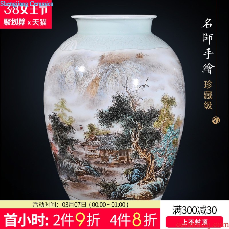 Jingdezhen ceramics flower decorations Teacher creation ChunNiu figure New Chinese style household sitting room porch place