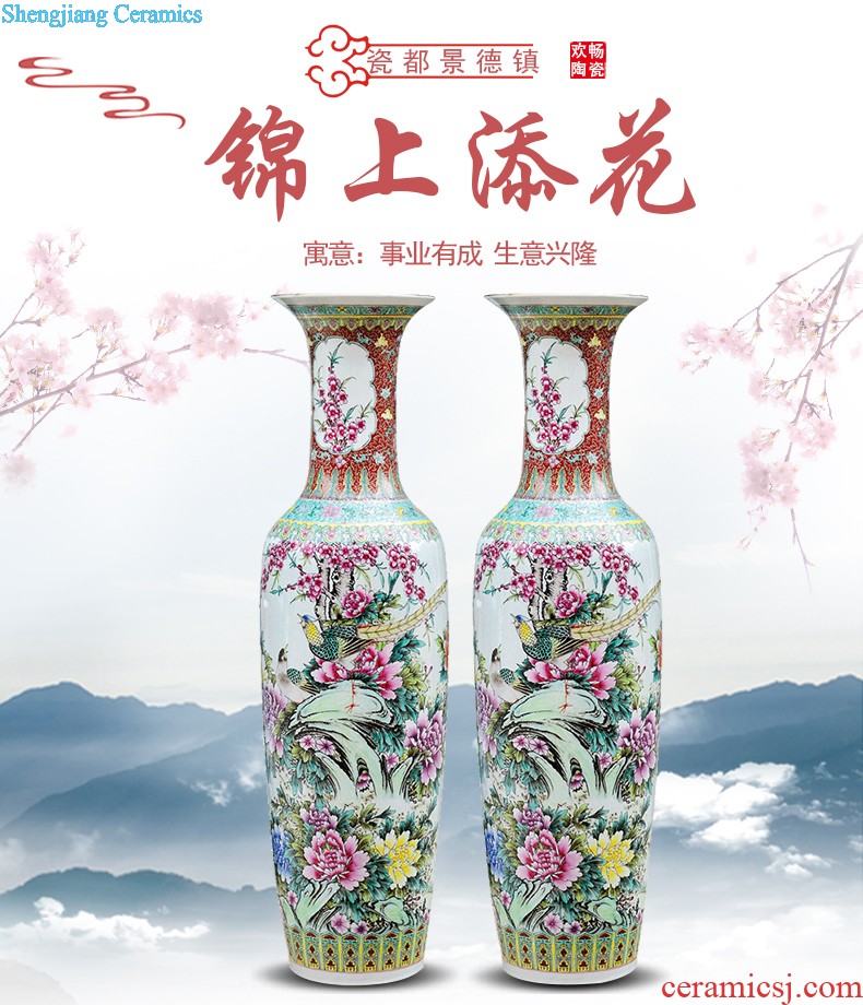 Jingdezhen ceramics hand-painted porcelain imitation qianlong year bucket color vases, flower arranging new Chinese style sitting room adornment is placed