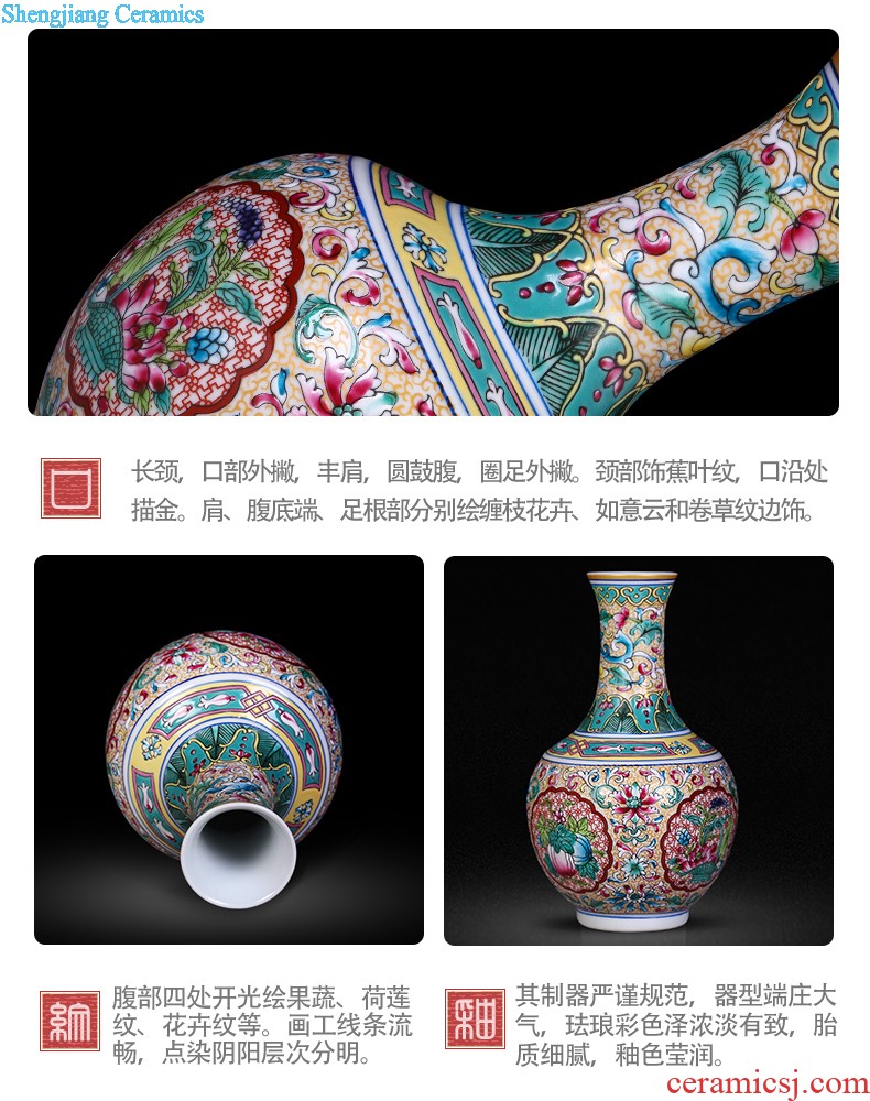 Jingdezhen ceramics hand-painted vases, flower arranging Chinese style household adornment rich ancient frame sitting room place a wedding gift