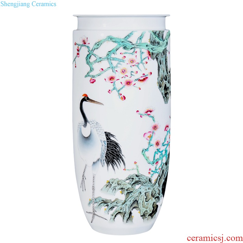 Jingdezhen ceramics hand-painted MeiKaiWuFu vases, new Chinese style living room TV cabinet porch is decorated flower arranging furnishing articles