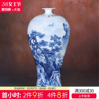 Jingdezhen ceramics vases, flower receptacle Antique blue and white lotus flower plum bottle The sitting room is big vase furnishing articles of handicraft