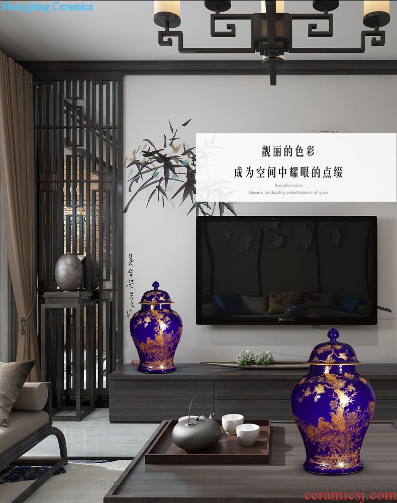 Jingdezhen ceramics furnishing articles hand-painted one hundred good vase sitting room of Chinese style household adornment wedding gift