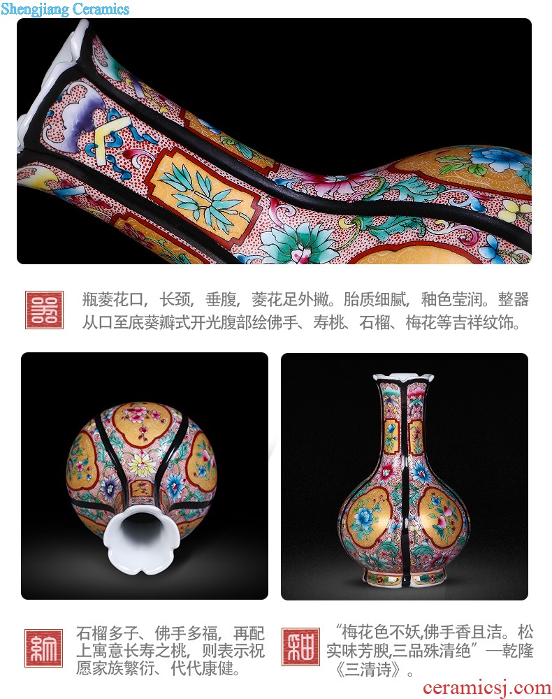 Jingdezhen ceramics hand-painted vases, flower arranging Chinese style household adornment rich ancient frame sitting room place a wedding gift