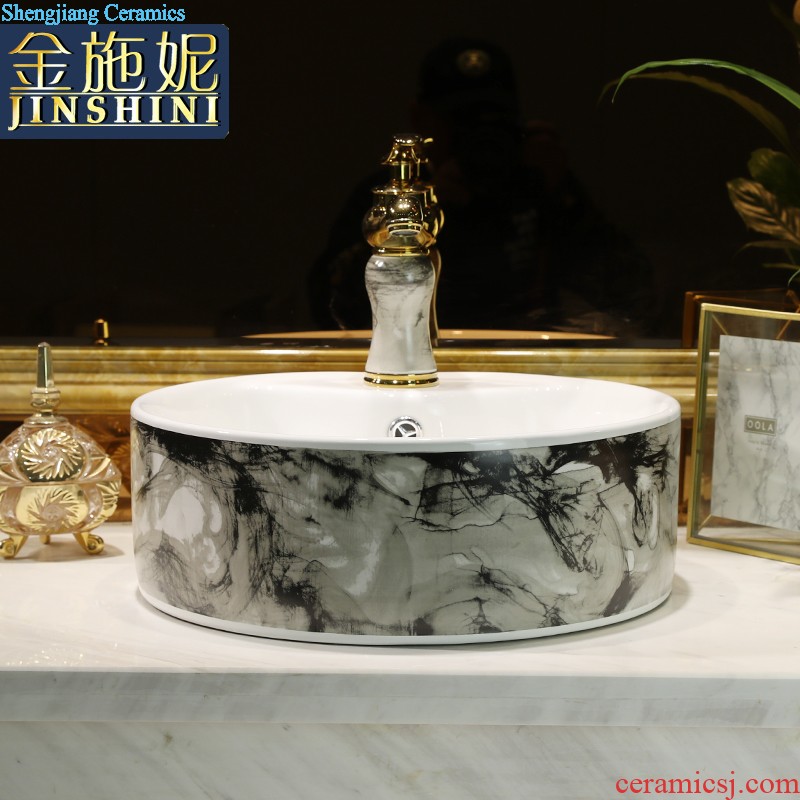 The stage basin ceramic washing basin creative Nordic modern Chinese circular home wash gargle art basin