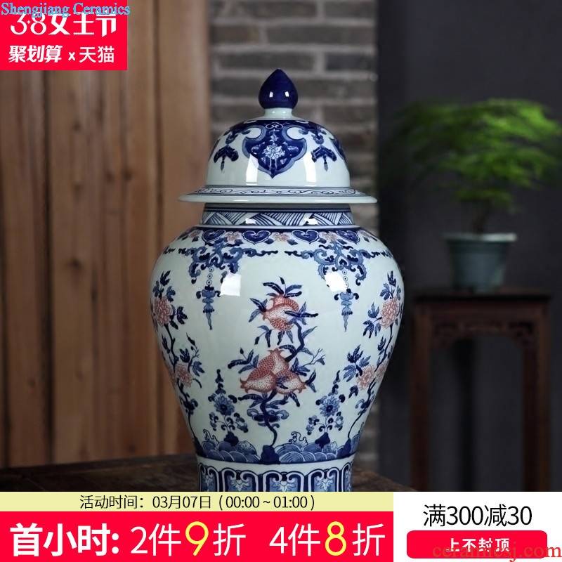 Jingdezhen pastel hand-painted vases desktop sitting room adornment is placed flower arrangement of new Chinese style household ceramics handicraft