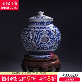 Jingdezhen ceramics furnishing articles hand-painted kiln lotus large vases, flower arrangement, the sitting room porch decoration of new Chinese style