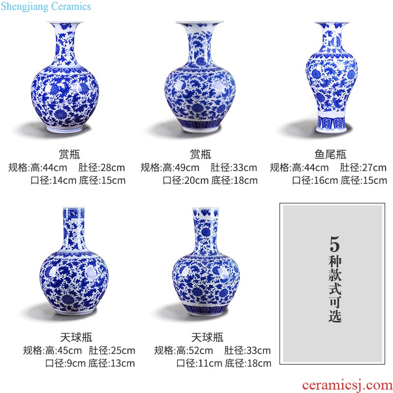 Jingdezhen ceramics of large vase furnishing articles large sitting room of Chinese style household adornment hand-painted porcelain arranging flowers