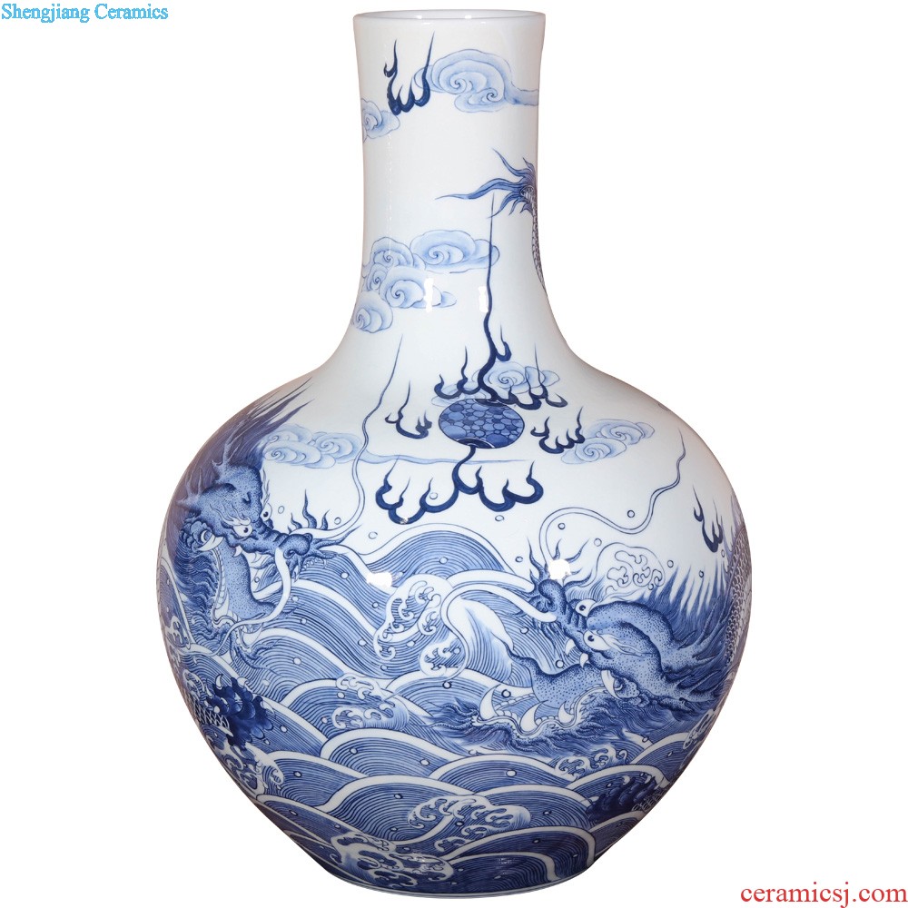 Jingdezhen ceramics powder enamel antique flower vase the celestial sphere sitting room of Chinese style household flower arranging jewelry collection furnishing articles