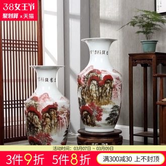 Jingdezhen porcelain vase Antique hand-painted flowers of blue and white porcelain is Chinese style decoration home furnishing articles in the living room