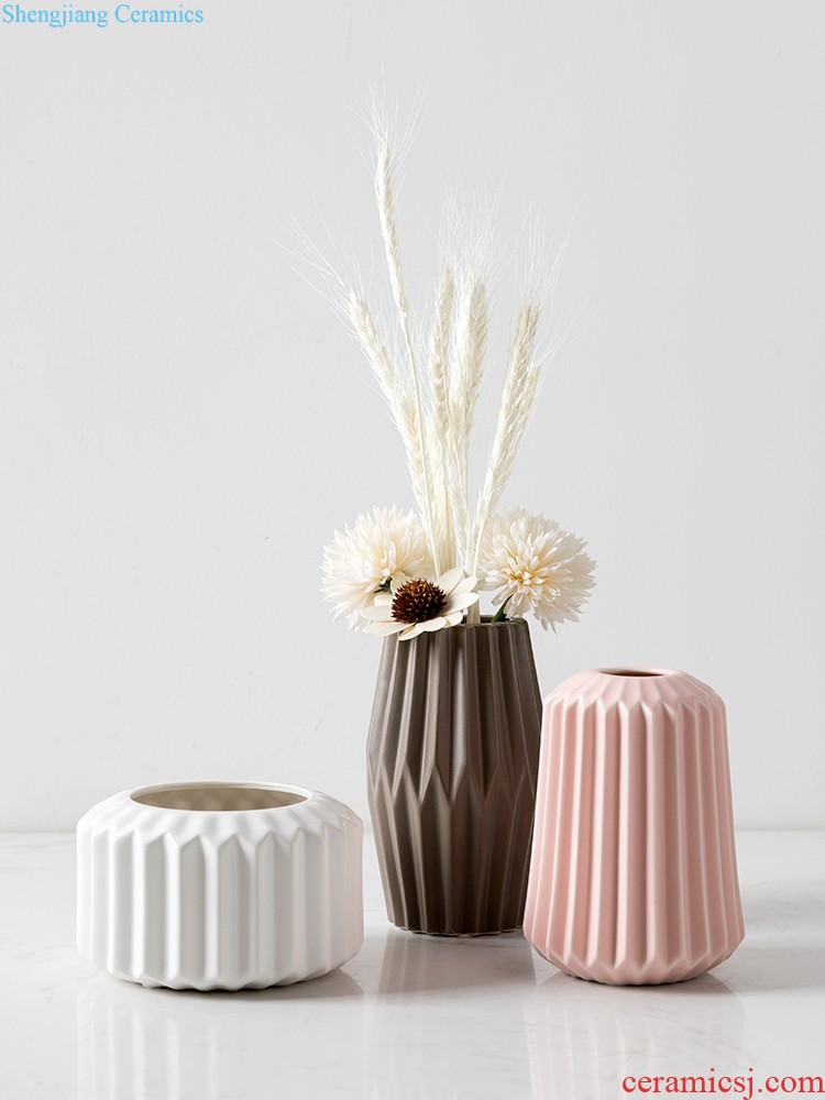 Nordic ins creative wine wind household decorative vase furnishing articles furnishing articles restaurant table dry flower arranging flowers ceramic vase