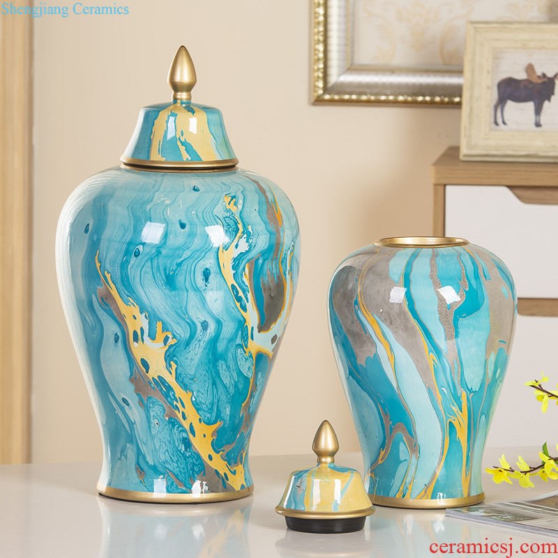 Jingdezhen new Chinese vase furnishing articles sitting room TV cabinet dry flower arranging flowers archaize zen household decorative household items