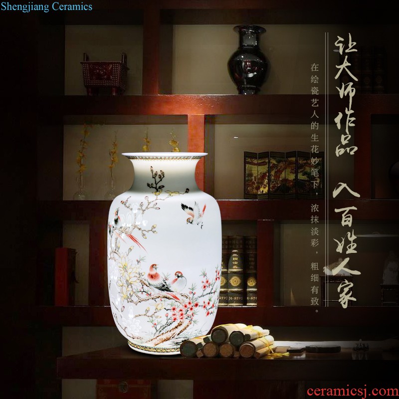 New Chinese style household boutique jingdezhen ceramics hand-painted jack snow vase rich ancient frame decorative furnishing articles