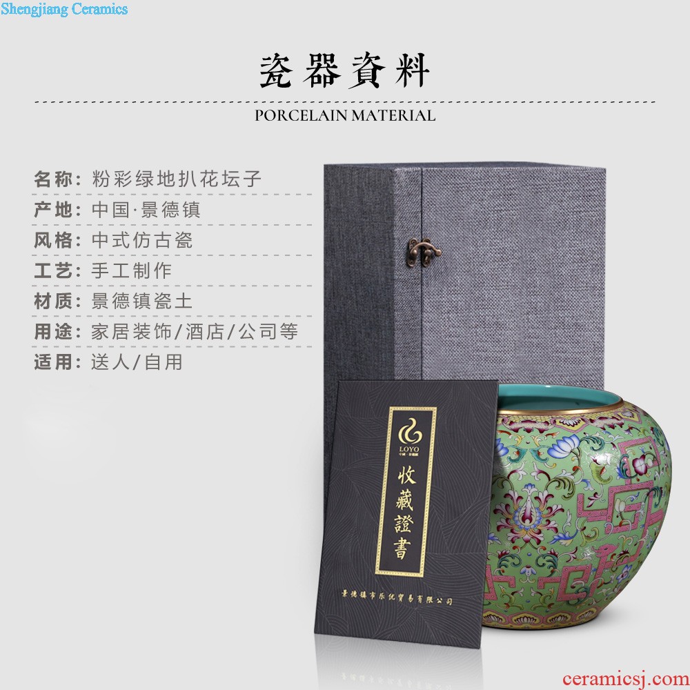 Jingdezhen ceramics vase archaize pastel dress with okho spring bottle of rich ancient frame of Chinese style household ornaments