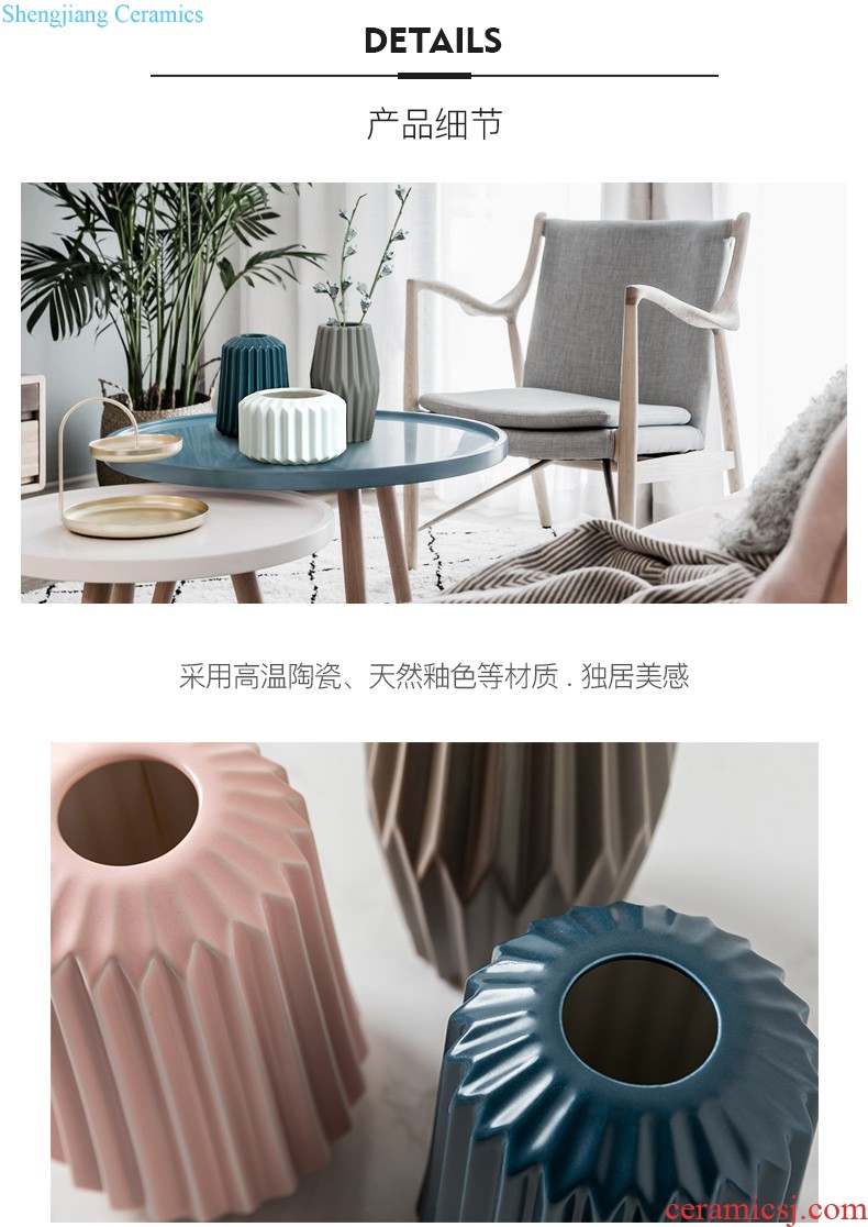 Nordic ins creative wine wind household decorative vase furnishing articles furnishing articles restaurant table dry flower arranging flowers ceramic vase