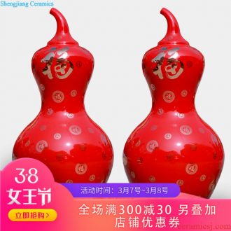 314 modern Chinese red peach jingdezhen ceramics vase home furnishing articles sitting room The ground vase