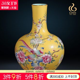 Jingdezhen ceramics imitation qing qianlong pastel willow vases, new Chinese style living room decorations furnishing articles of handicraft